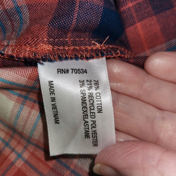 Orvis Womens Plaid Tech Flannel Tunic Shirt M Cotton Blend Long Sleeve 2512 - Picture 5 of 9